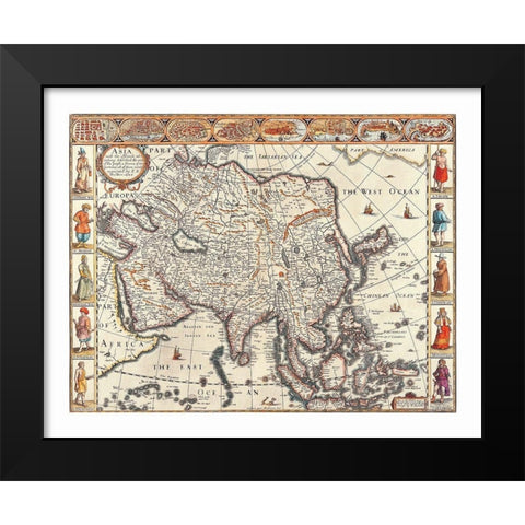 Asia - Ano Dom 1626 Black Modern Wood Framed Art Print by Ano Dom