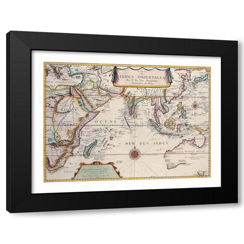 Asia - Val 1677 Black Modern Wood Framed Art Print with Double Matting by Val