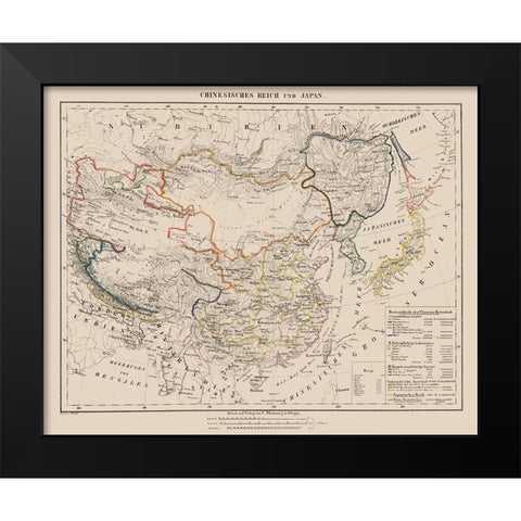 Asia Chinese Empire Japan - Sohr 1875 Black Modern Wood Framed Art Print by Sohr