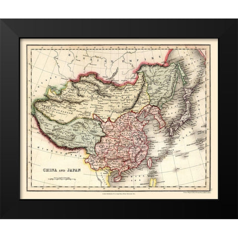 China Japan - Higgins 1832 Black Modern Wood Framed Art Print by Higgins