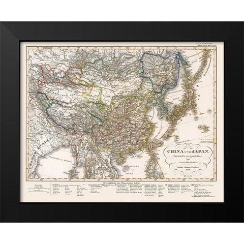 China Japan - Perthes 1850 Black Modern Wood Framed Art Print by Perthes