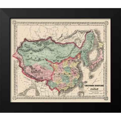 Asia Chinese Empire Japan - Schonberg 1865 Black Modern Wood Framed Art Print by Schonberg