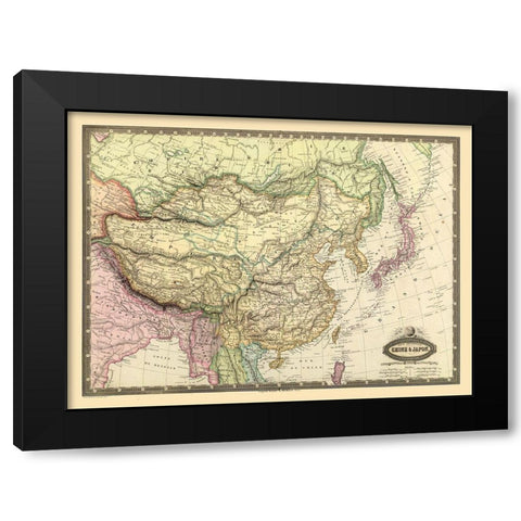 China Japan - Renouard 1860 Black Modern Wood Framed Art Print by Renouard