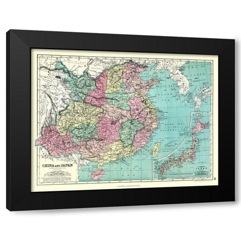 China Japan - Williams 1860 Black Modern Wood Framed Art Print with Double Matting by Williams