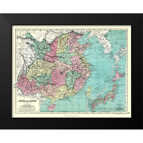 China Japan - Williams 1860 Black Modern Wood Framed Art Print by Williams