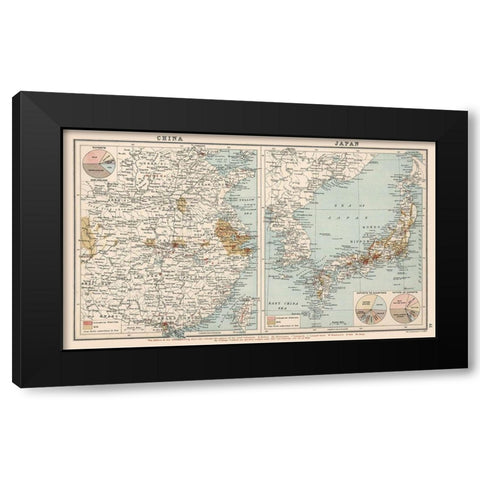 Asia China Japan Exports - Bartholomew 1907 Black Modern Wood Framed Art Print with Double Matting by Bartholomew