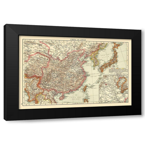 China Japan - Andree 1895 Black Modern Wood Framed Art Print by Andree