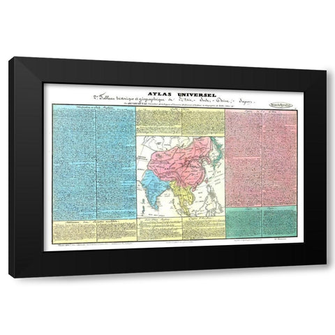 Chinese Empire - Duval 1834 Black Modern Wood Framed Art Print with Double Matting by Duval