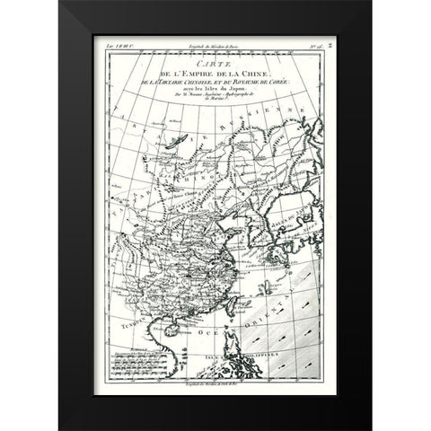 Asia Chinese Empire Tartary Korea - Bonne 1780 Black Modern Wood Framed Art Print by Bonne
