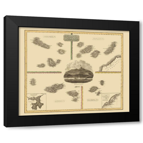 Cape Verde Canary Madeira Azore - Thomson 1814 Black Modern Wood Framed Art Print by Thomson