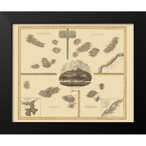 Cape Verde Canary Madeira Azore - Thomson 1814 Black Modern Wood Framed Art Print by Thomson