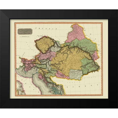 Austria - Thomson 1816 Black Modern Wood Framed Art Print by Thomson