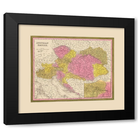 Austrian Empire - Mitchell 1846 Black Modern Wood Framed Art Print by Mitchell