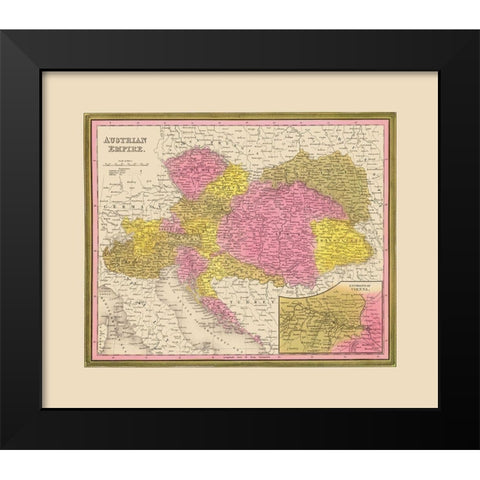 Austrian Empire - Mitchell 1846 Black Modern Wood Framed Art Print by Mitchell