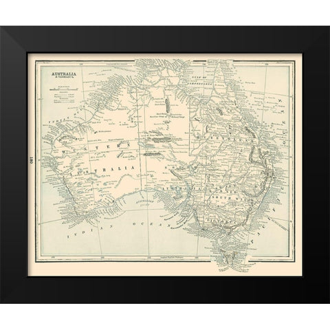 Australia Tasmania - Rathbun 1893 Black Modern Wood Framed Art Print by Rathbun