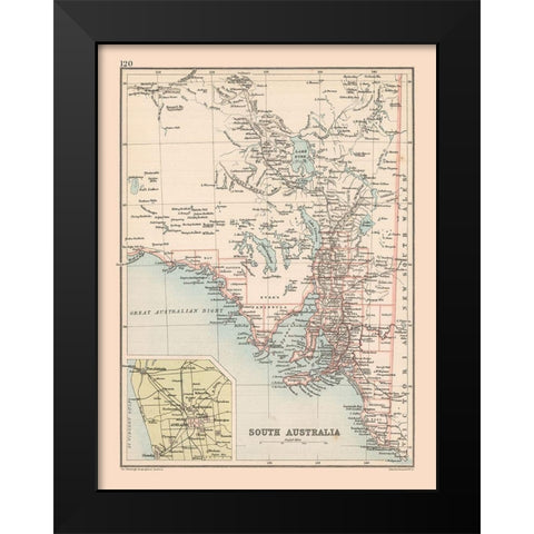 South Australia - Bartholomew 1892 Black Modern Wood Framed Art Print by Bartholomew