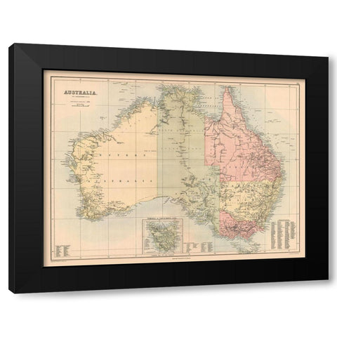 Australia - Bartholomew 1867 Black Modern Wood Framed Art Print by Bartholomew