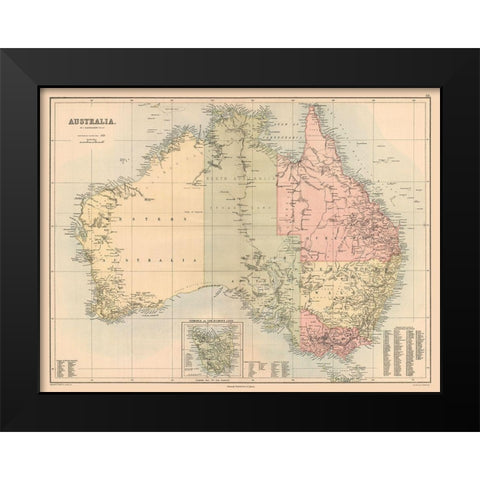 Australia - Bartholomew 1867 Black Modern Wood Framed Art Print by Bartholomew