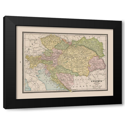 Austria - Cram 1888 Black Modern Wood Framed Art Print by Cram