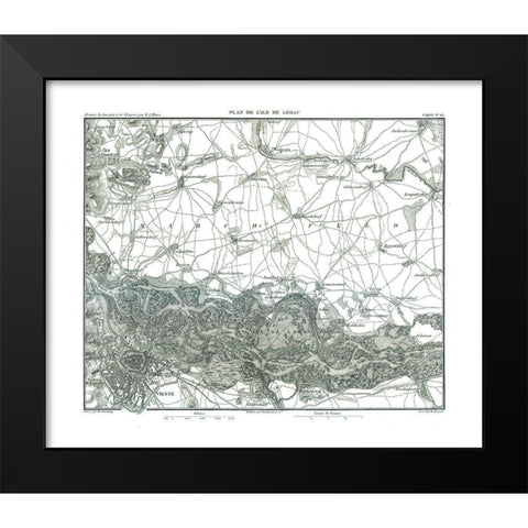 Lobau Austria - Thiers 1866 Black Modern Wood Framed Art Print by Thiers