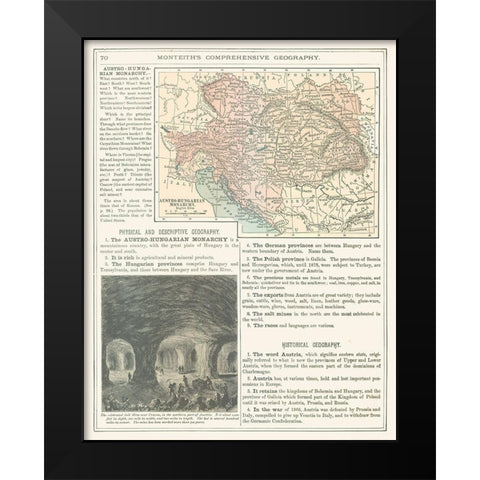 Austro Hungarian Monarchy - Monteith 1882 Black Modern Wood Framed Art Print by Monteith