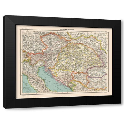 Austro Hungarian Empire - Schrader 1908 Black Modern Wood Framed Art Print by Schrader