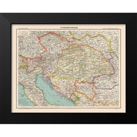 Austro Hungarian Empire - Schrader 1908 Black Modern Wood Framed Art Print by Schrader