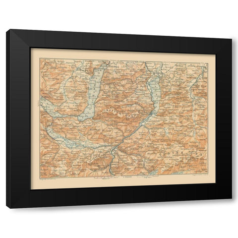 Hollen Region Austria - Baedeker 1910 Black Modern Wood Framed Art Print by Baedeker