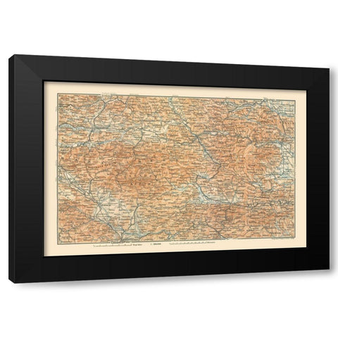 Southern Austria - Baedeker 1910 Black Modern Wood Framed Art Print by Baedeker