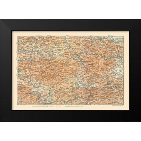 Southern Austria - Baedeker 1910 Black Modern Wood Framed Art Print by Baedeker