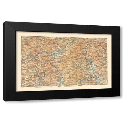 Northeastern Austria - Baedeker 1910 Black Modern Wood Framed Art Print with Double Matting by Baedeker