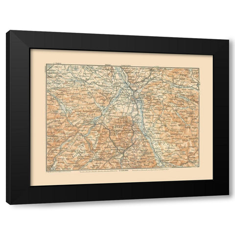 Salzburg Region Austria - Baedeker 1910 Black Modern Wood Framed Art Print with Double Matting by Baedeker