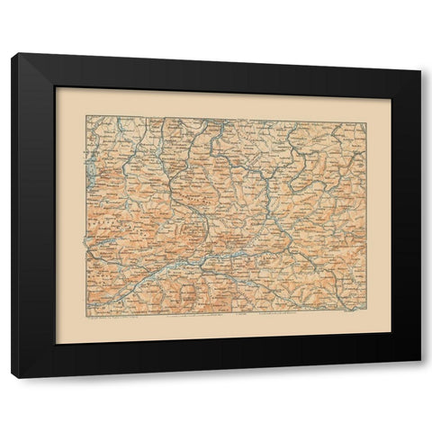 Sthal Region Austria - Baedeker 1910 Black Modern Wood Framed Art Print with Double Matting by Baedeker