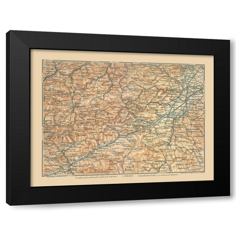 Eastern Austria - Baedeker 1910 Black Modern Wood Framed Art Print with Double Matting by Baedeker