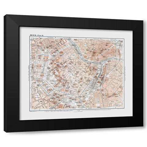 Vienna Austria - Baedeker 1910 Black Modern Wood Framed Art Print by Baedeker