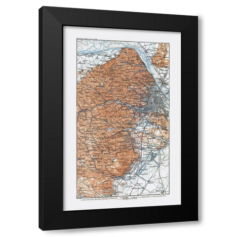 Vienna Region Austria - Baedeker 1910 Black Modern Wood Framed Art Print with Double Matting by Baedeker