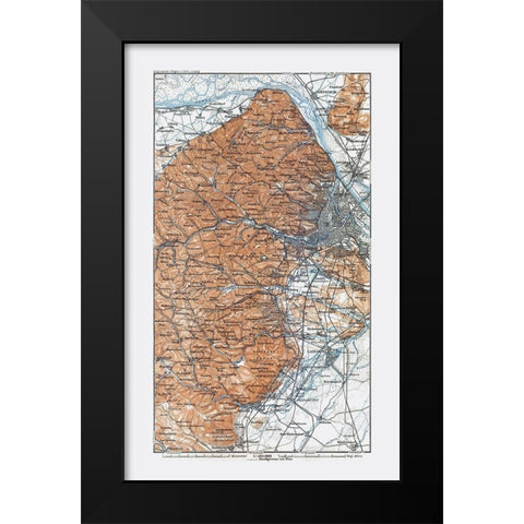 Vienna Region Austria - Baedeker 1910 Black Modern Wood Framed Art Print by Baedeker