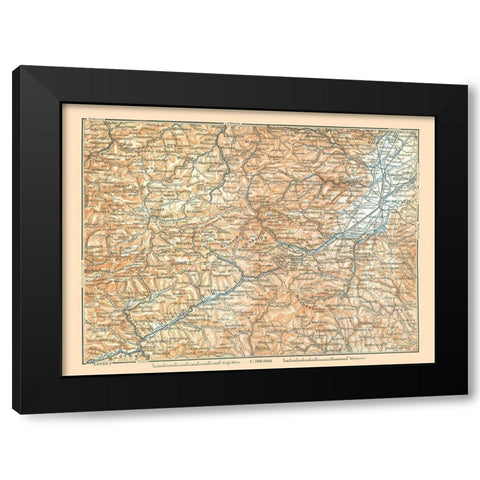 Eastern Austria - Baedeker 1896 Black Modern Wood Framed Art Print with Double Matting by Baedeker