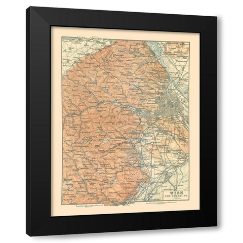 Vienna Austria - Baedeker 1896 Black Modern Wood Framed Art Print by Baedeker