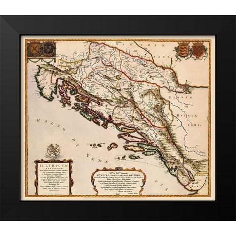 Balkan Peninsula Eastern Europe - Blaeu 1663 Black Modern Wood Framed Art Print by Blaeu