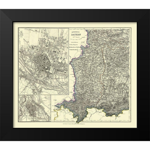Bavaria Germany - Radefeld 1858 Black Modern Wood Framed Art Print by Radefeld