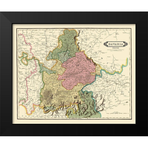Bavaria Germany - Hamilton 1831 Black Modern Wood Framed Art Print by Hamilton