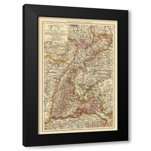 Grand Duchy of Baden Germany - Andree 1895 Black Modern Wood Framed Art Print with Double Matting by Andree