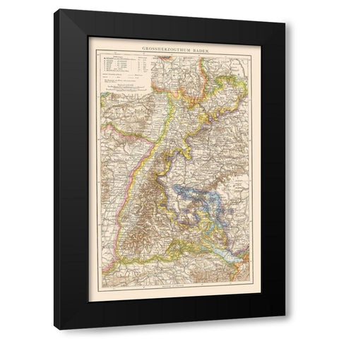 Grand Duchy of Baden Germany - Andree 1895 Black Modern Wood Framed Art Print with Double Matting by Andree