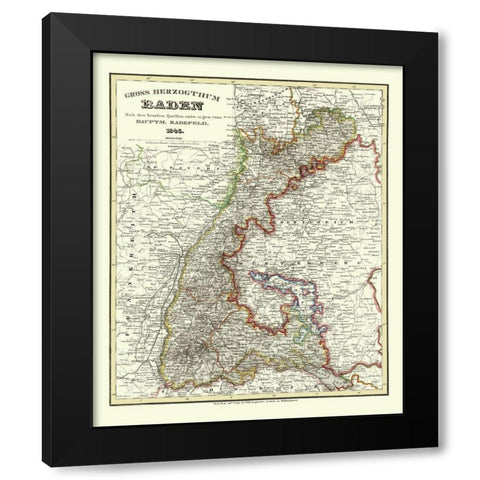 Baden Wurttemberg Germany - Radefeld 1860 Black Modern Wood Framed Art Print by Radefeld