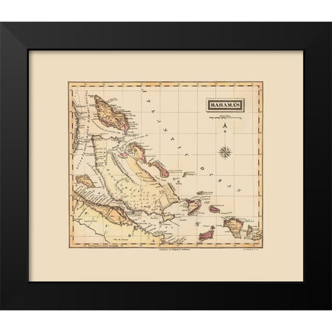 Bahamas - Lucas 1823 Black Modern Wood Framed Art Print by Lucas