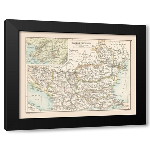 Northern Balkan Peninsula Europe - Bartholomew Black Modern Wood Framed Art Print by Bartholomew