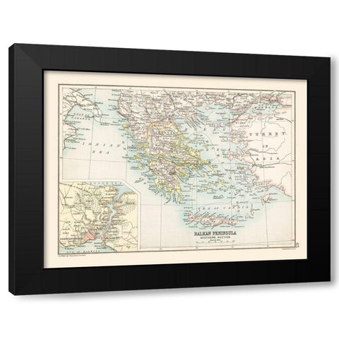 Southern Balkan Peninsula Europe - Bartholomew Black Modern Wood Framed Art Print by Bartholomew