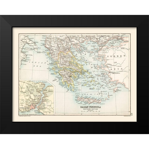 Southern Balkan Peninsula Europe - Bartholomew Black Modern Wood Framed Art Print by Bartholomew