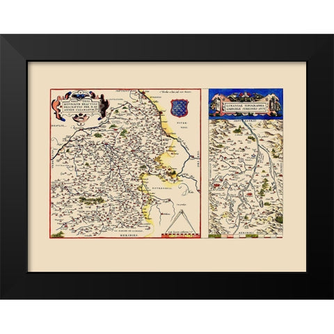 Berry Limagneantique Regions France - Ortelius Black Modern Wood Framed Art Print by Ortelius